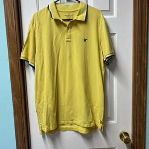 Men’s American Eagle Polo Short Sleeve Yellow Core Fit Xl Used